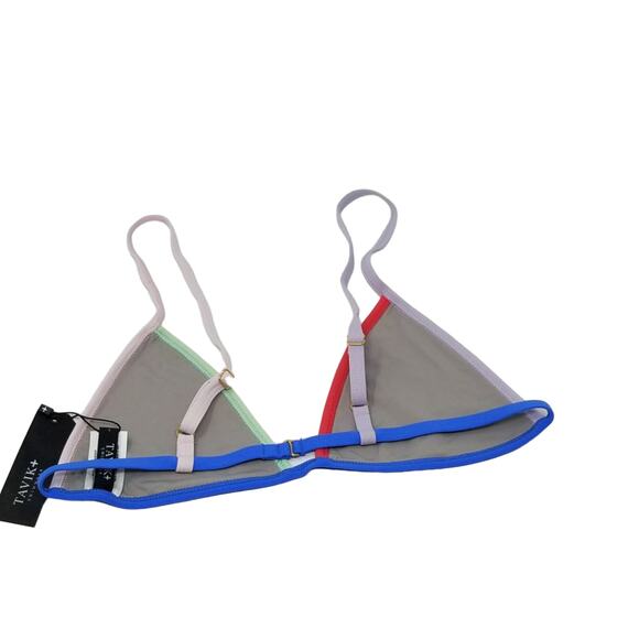 Tavik Jett Color Blocked Sand Triangle Swim Bikini Top L NWT - Picture 2 of 4